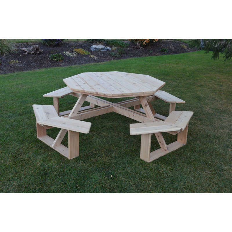 A&L Furniture Octagon Wooden Picnic Table Wayfair